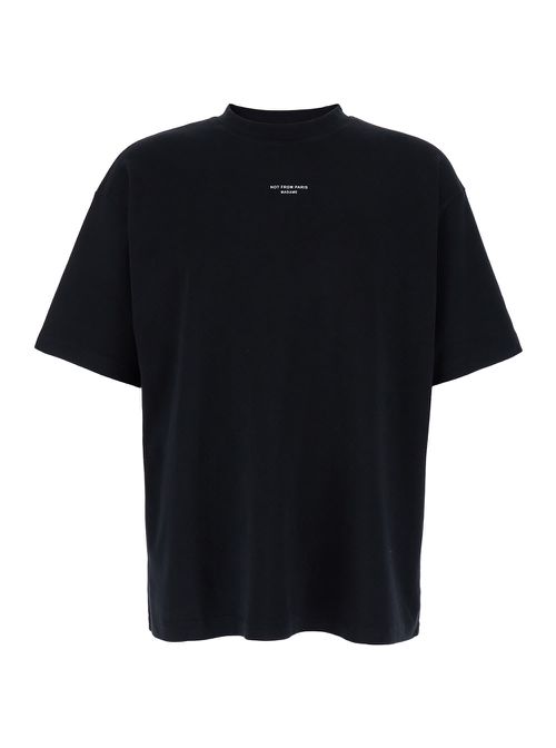 Slogan Classique Black Classic T-shirt With Logo Print In Cotton Blend Man