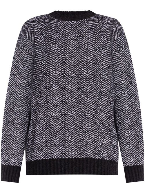 Chevron-pattern jumper - Black
