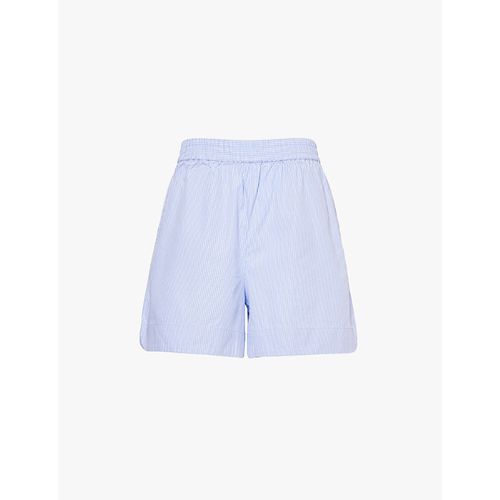 Womens Powder Blue / White Chiara Striped Cotton Shorts L