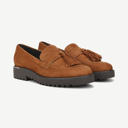 Carolynn Tassel Loafer Saddle Brown Suede