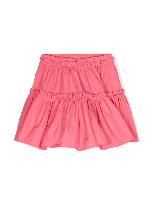 Ruffle-detail taffeta skirt - Pink
