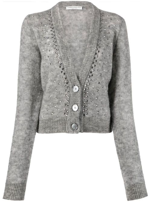 Crystal-embellished cardigan - Grey
