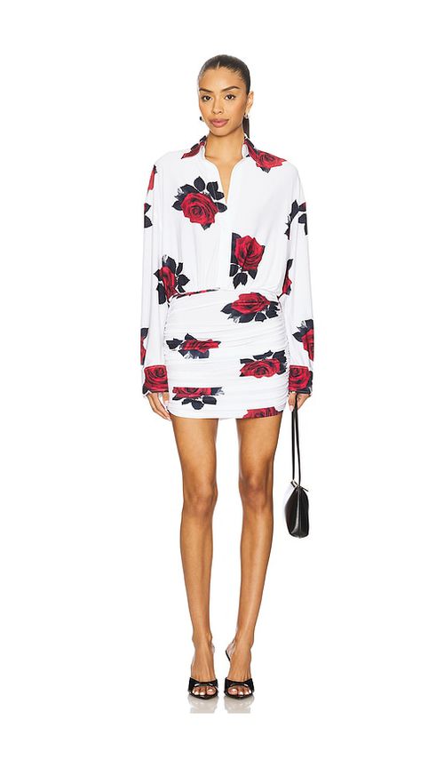 Norma Kamali Boyfriend Neck Mini Dress in White. -  XS also in L, M, S