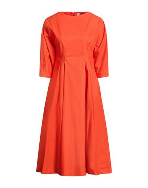 Woman Midi dress Orange Size 6 Cotton