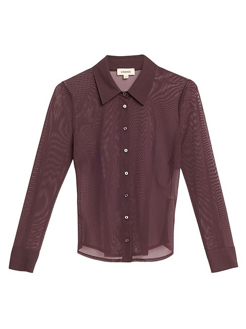 Women's Indiana Fitted Mesh Blouse - Dark Syrah
