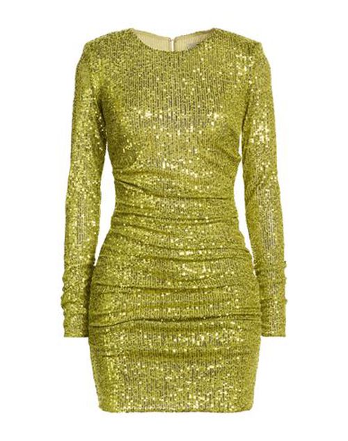Woman Mini dress Lime green Size 2 Polyester, Elastane