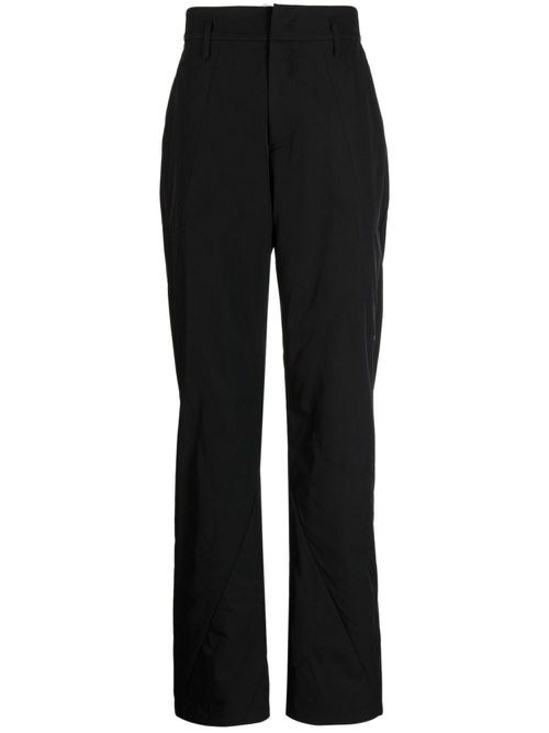 Zip-detail high-waist trousers - Black