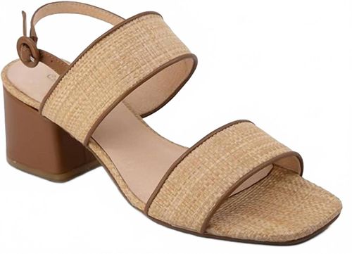 Women Darla Double Strap Block Sandal In Natural Raffia