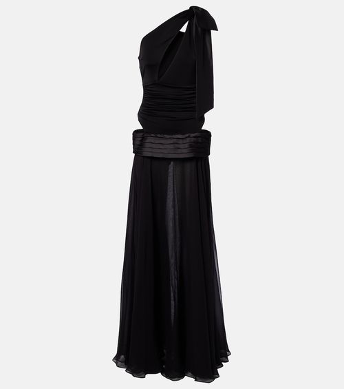 Cutout one-shoulder gown