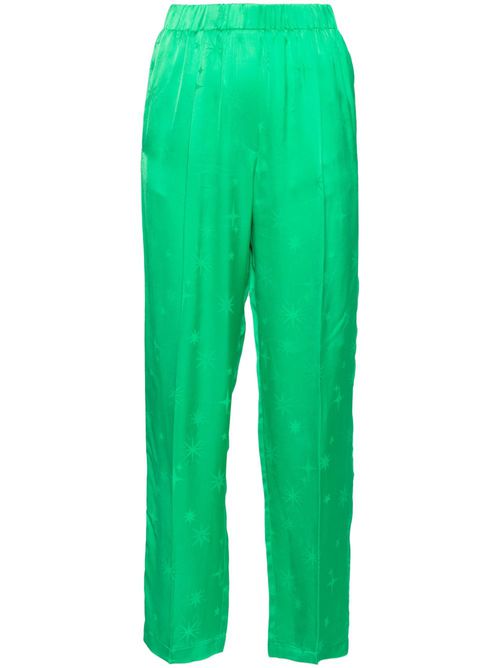 Straight-leg jacquard trousers - Green