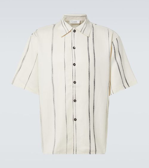 Striped linen and cotton shirt