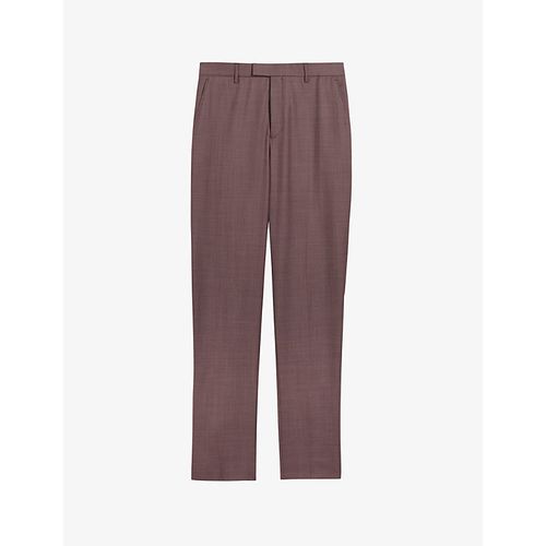 Mens Mid-pink Byront Slim-fit Straight-leg Wool Trousers 40R
