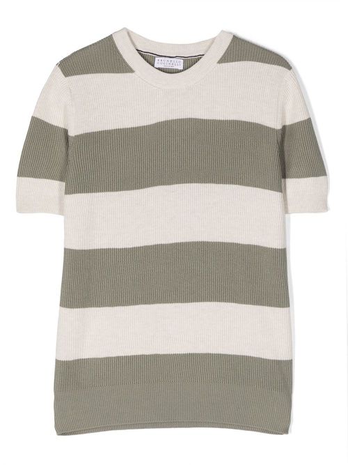 Striped short-sleeve T-shirt - Green