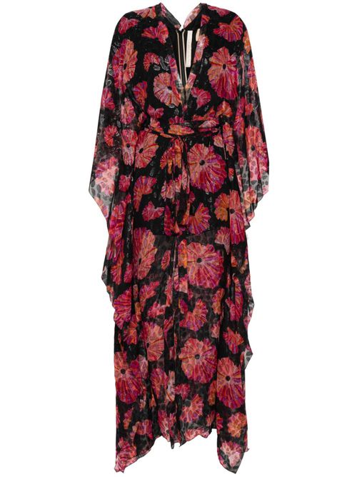 Katy floral-print maxi dress - Black