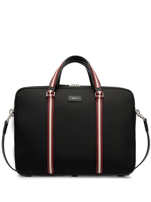 Leather laptop bag - Black