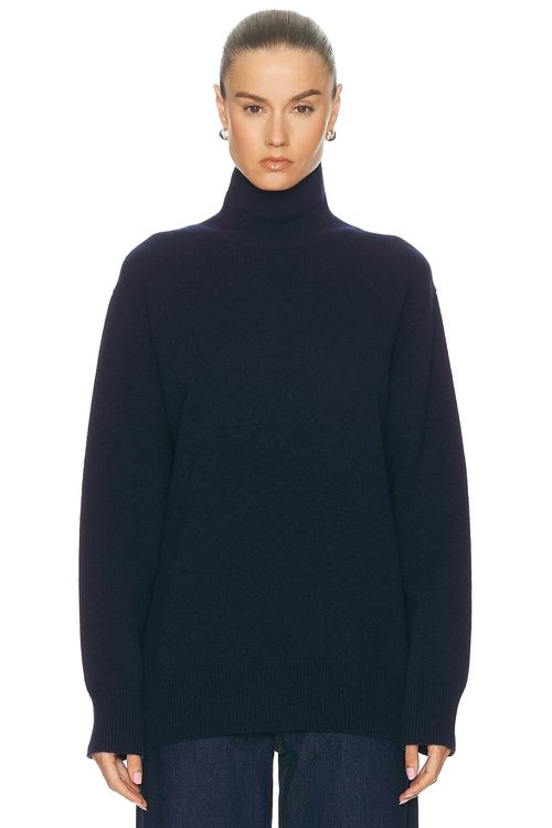 Amiya Luna Turtleneck Sweater in Midnight Blue - Navy. S also in