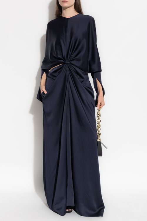 Dress With A Waist Cut-out, Women's, Navy Blue