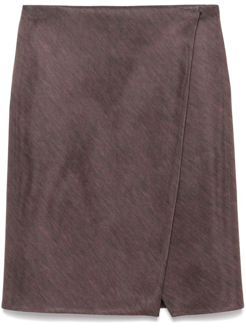 Wrap midi skirt - Brown