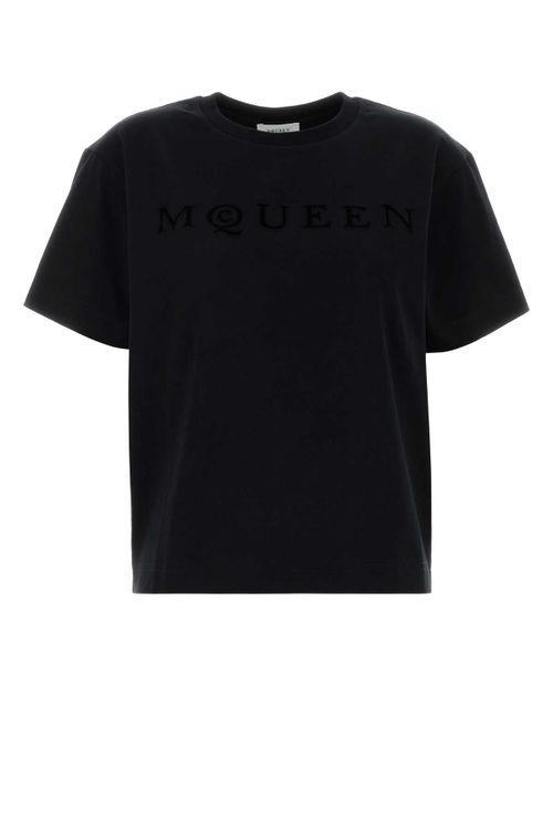 Logo-Embroidered Cotton T-Shirt — Black