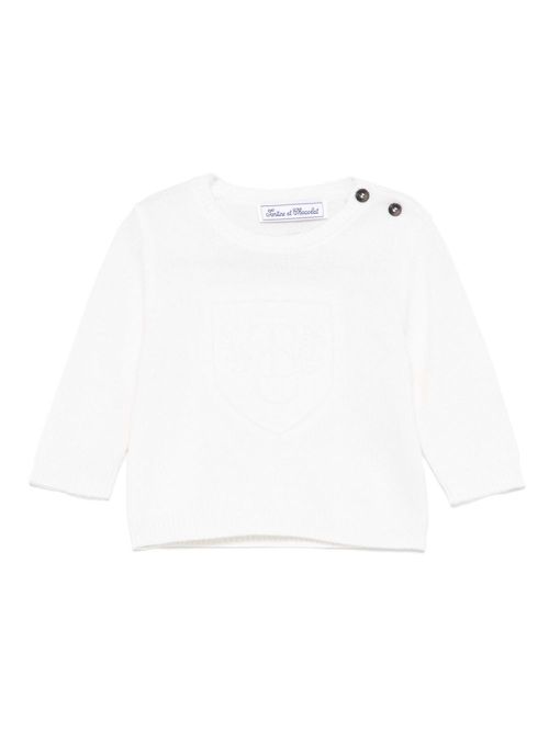 Logo-embossed sweater - White