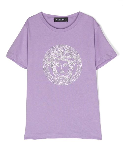 Versace Kids T-Shirt mit Medusa - Violett