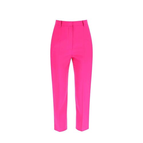Wool Cropped Trousers — Pink