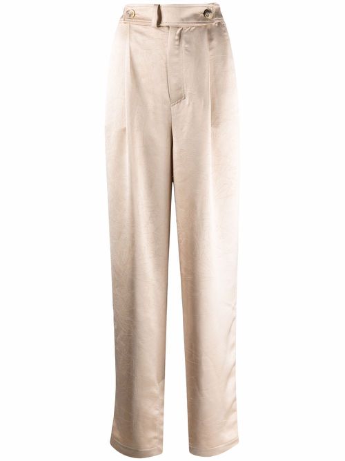 Odile straight-leg satin trousers - Neutrals