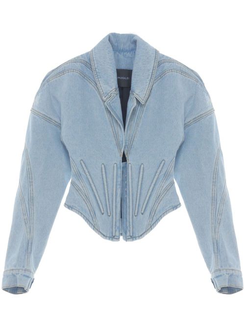 Corset-style denim jacket - Blue