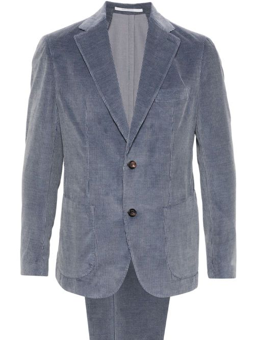 Single-breasted corduroy suit - Blue