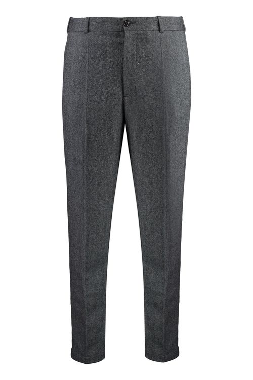 Herringbone Tweed Wool-Blend Trousers