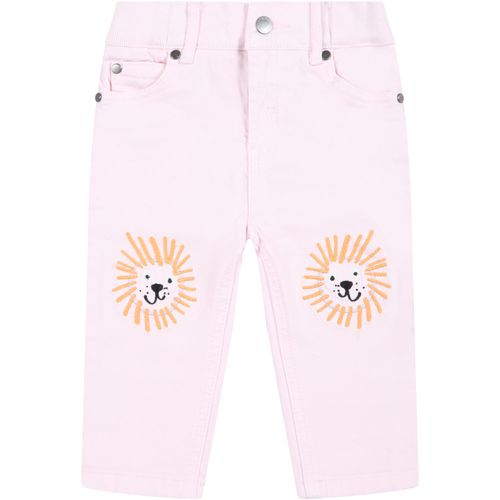 Pink Jeans For Baby Girl With Lions