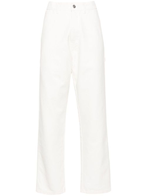 Straight-leg canvas cotton trousers - White