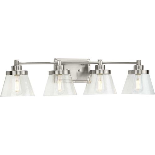 Brushed Nickel Four Light Bath Bracket from the Hinton Collection