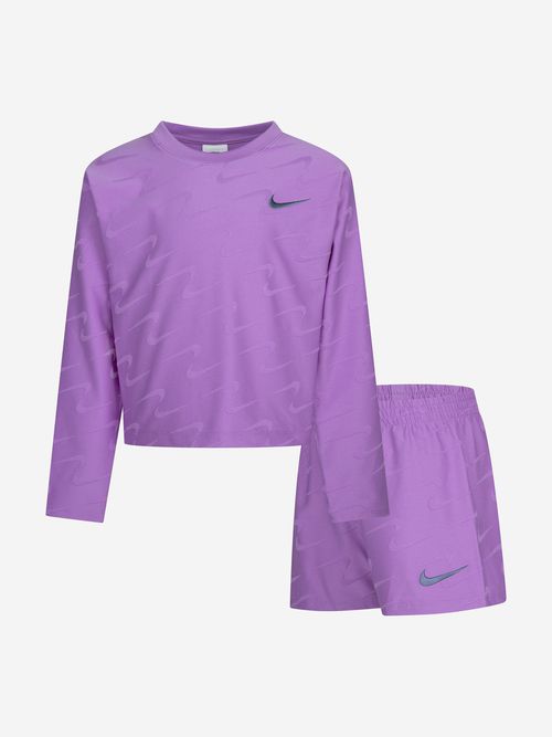 Girls Swoosh Motion Short Set in Purple