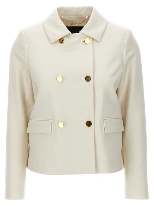 Double-Breasted Virgin Wool Blazer — White