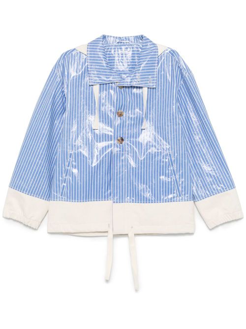 Pinstripe hooded jacket - Blue