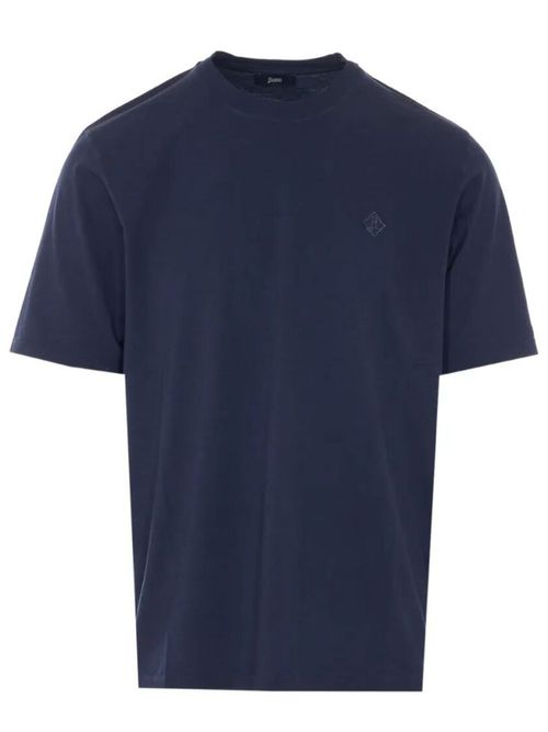 Navy Blue Embroidered Logo T-Shirt