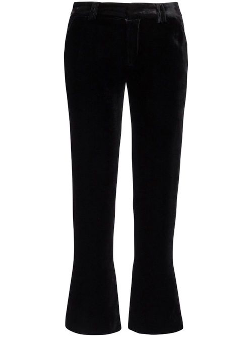 Cropped velvet trousers - Black