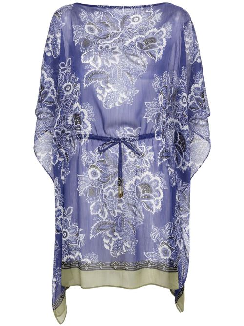 All-over floral-print tunic - Blue