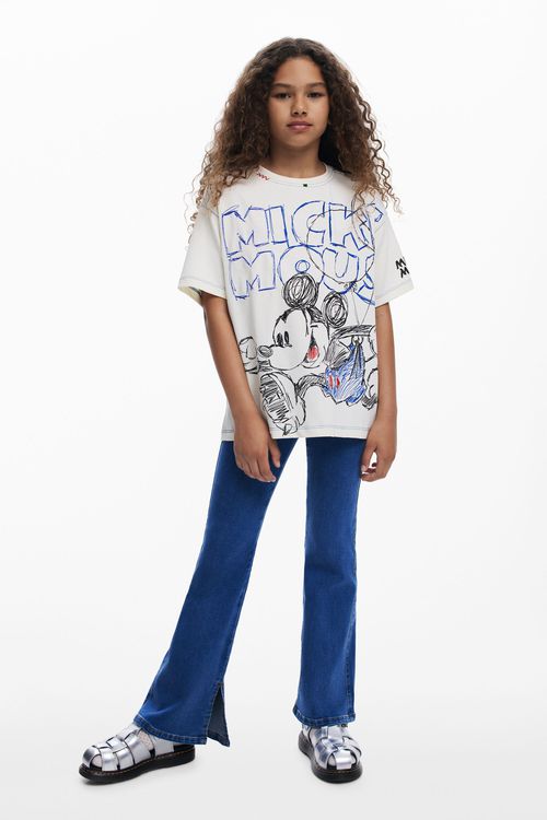 Elastic denim trouser