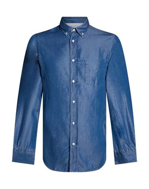 Officine Générale Man Shirt Slate blue Size S Lyocell