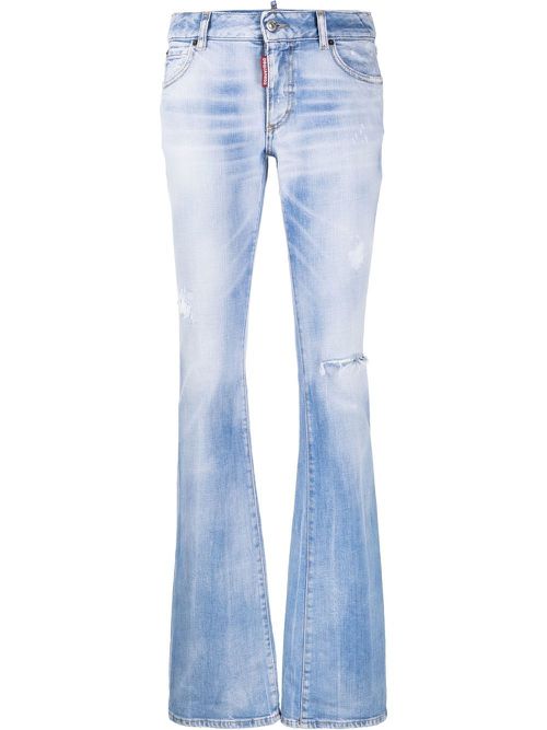Distressed flared jeans - Blue