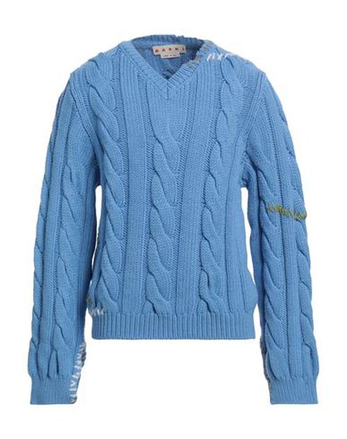 Man Sweater Azure Size 38 Virgin Wool