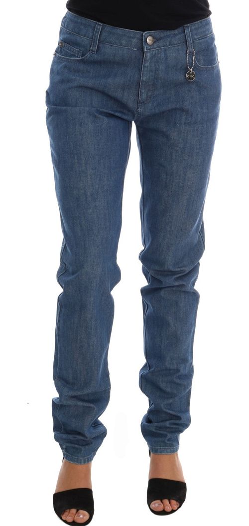Cotton Boyfriend Fit Jeans — Blue