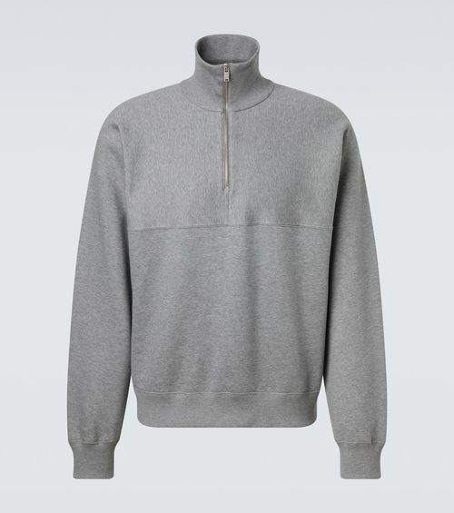 Cotton terry half-zip sweatshirt