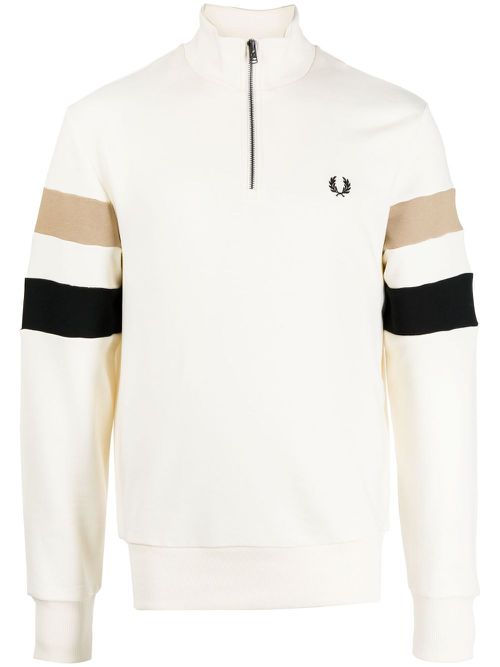 Logo-embroidered cotton sweatshirt - White