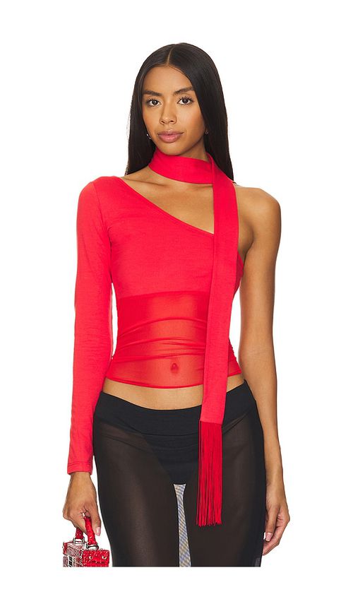 NIIHAI Asymmetric Neck Tie Top in Red. -  XS also in M