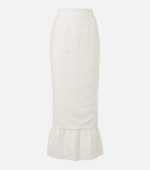 Matilda tiered linen pencil skirt