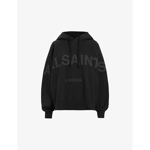 Womens Black Talon Graphic-print Relaxed-fit Organic-cotton Hoody L