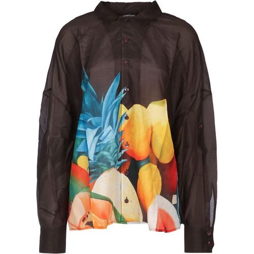 Donde Esteban Salpicon Long Sleeve Silk Shirt